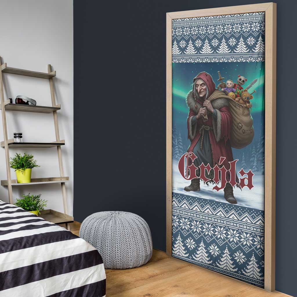 Iceland Christmas Door Cover Icelandic Gryla Evil Mother of Yule Lads - Wonder Print Shop
