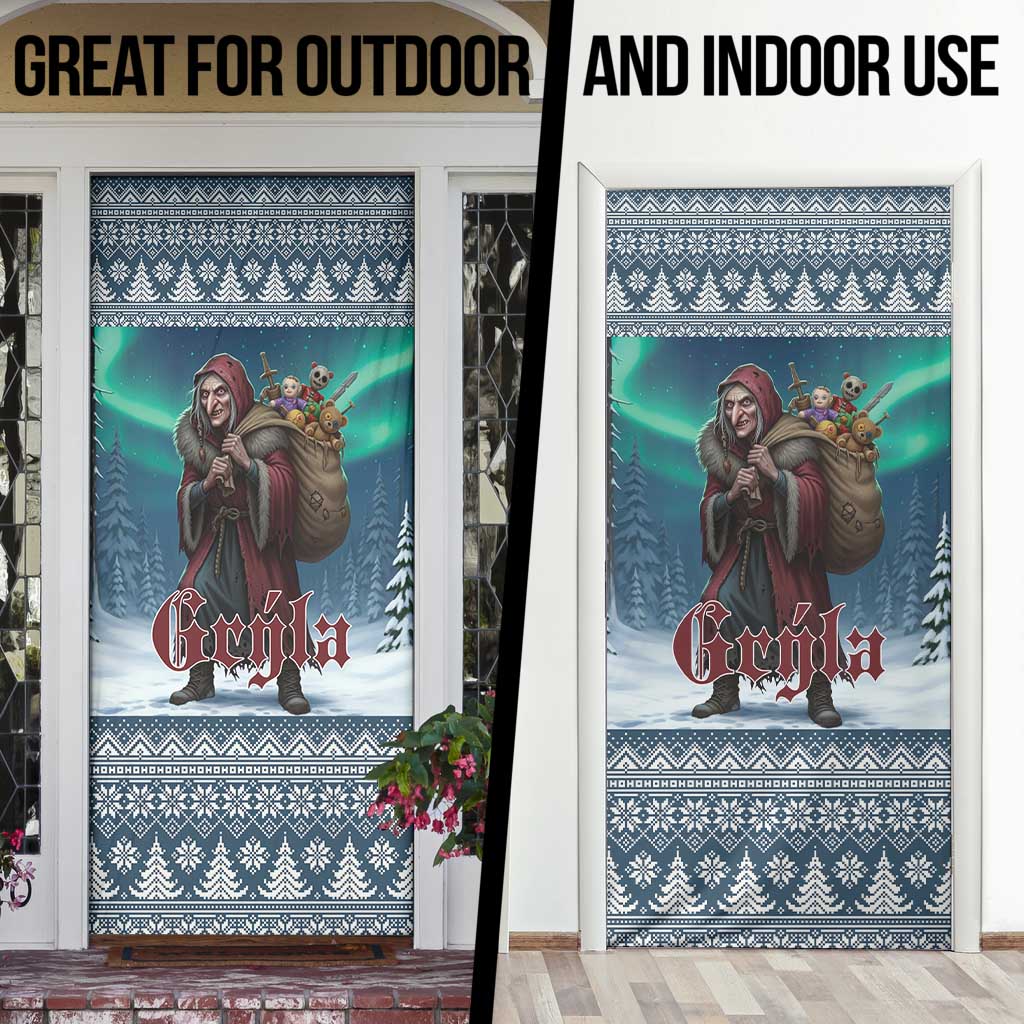 Iceland Christmas Door Cover Icelandic Gryla Evil Mother of Yule Lads - Wonder Print Shop