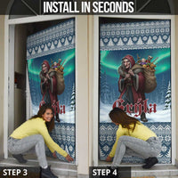 Iceland Christmas Door Cover Icelandic Gryla Evil Mother of Yule Lads - Wonder Print Shop