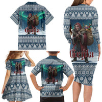 Iceland Christmas Family Matching Long Sleeve Bodycon Dress and Hawaiian Shirt Icelandic Gryla Evil Mother of Yule Lads LT19