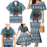 Iceland Christmas Family Matching Mermaid Dress and Hawaiian Shirt Icelandic Gryla Evil Mother of Yule Lads LT19