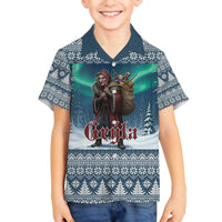 Iceland Christmas Family Matching Off The Shoulder Long Sleeve Dress and Hawaiian Shirt Icelandic Gryla Evil Mother of Yule Lads LT19