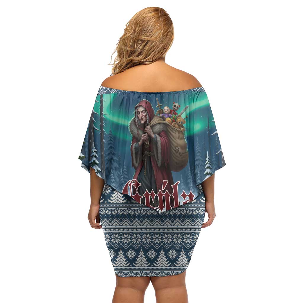 Iceland Christmas Family Matching Off Shoulder Short Dress and Hawaiian Shirt Icelandic Gryla Evil Mother of Yule Lads LT19