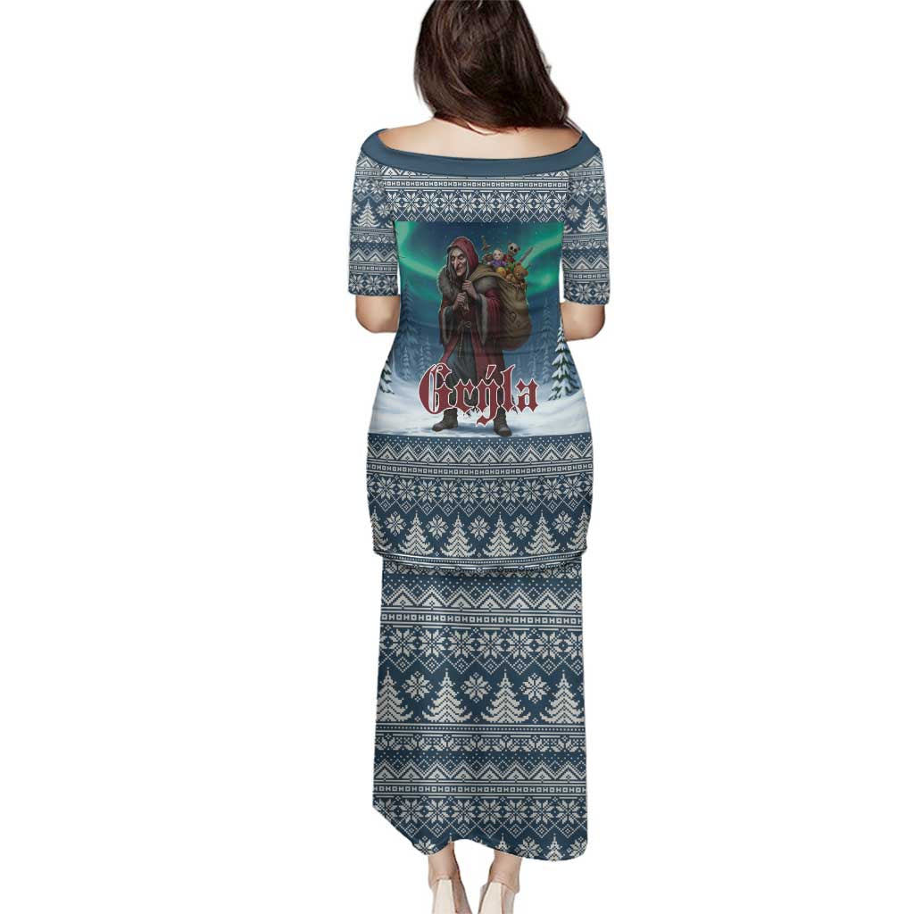 Iceland Christmas Family Matching Puletasi and Hawaiian Shirt Icelandic Gryla Evil Mother of Yule Lads LT19