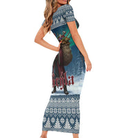 Iceland Christmas Family Matching Short Sleeve Bodycon Dress and Hawaiian Shirt Icelandic Gryla Evil Mother of Yule Lads LT19