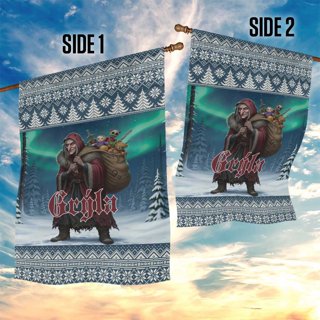 Iceland Christmas Garden Flag Icelandic Gryla Evil Mother of Yule Lads - Wonder Print Shop