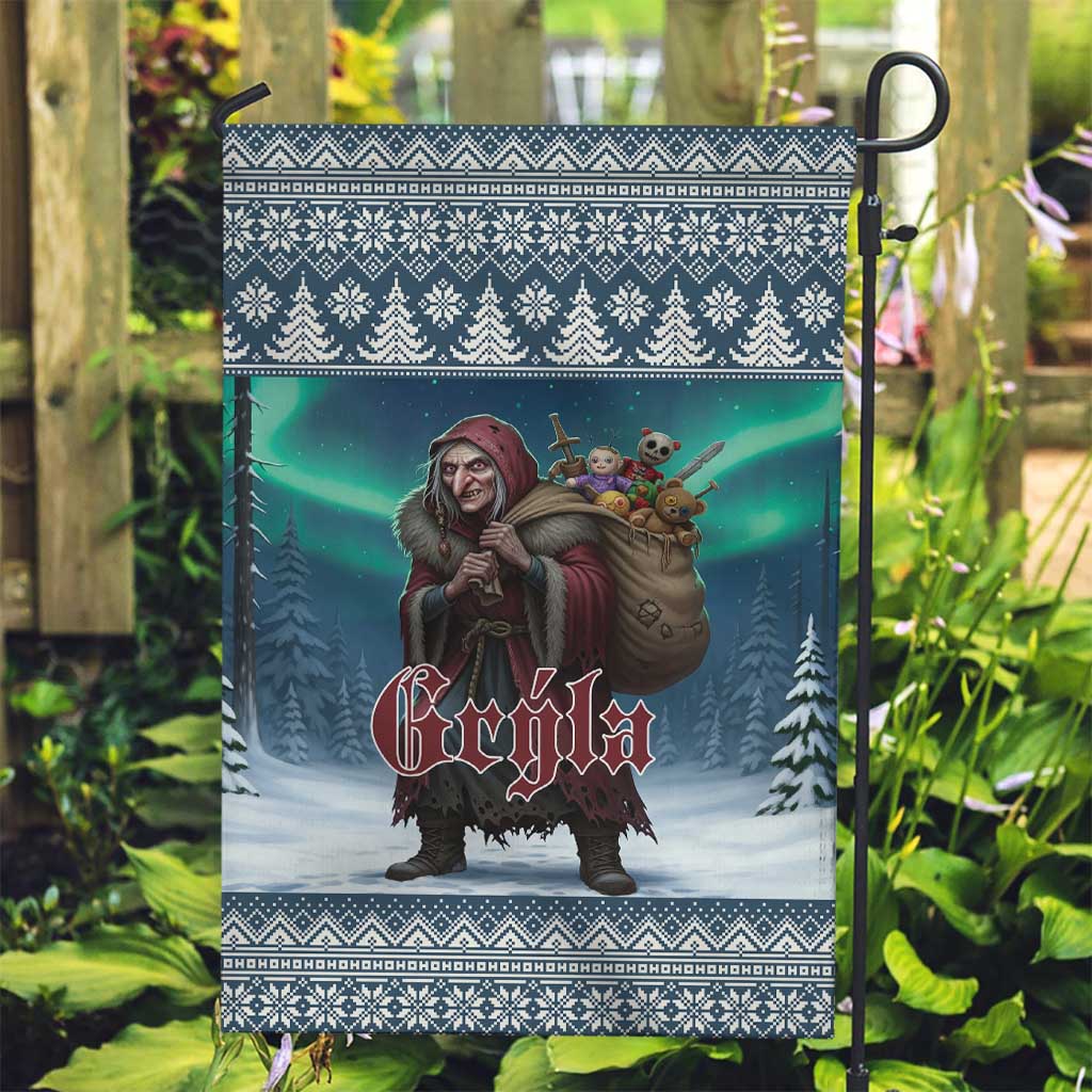 Iceland Christmas Garden Flag Icelandic Gryla Evil Mother of Yule Lads - Wonder Print Shop