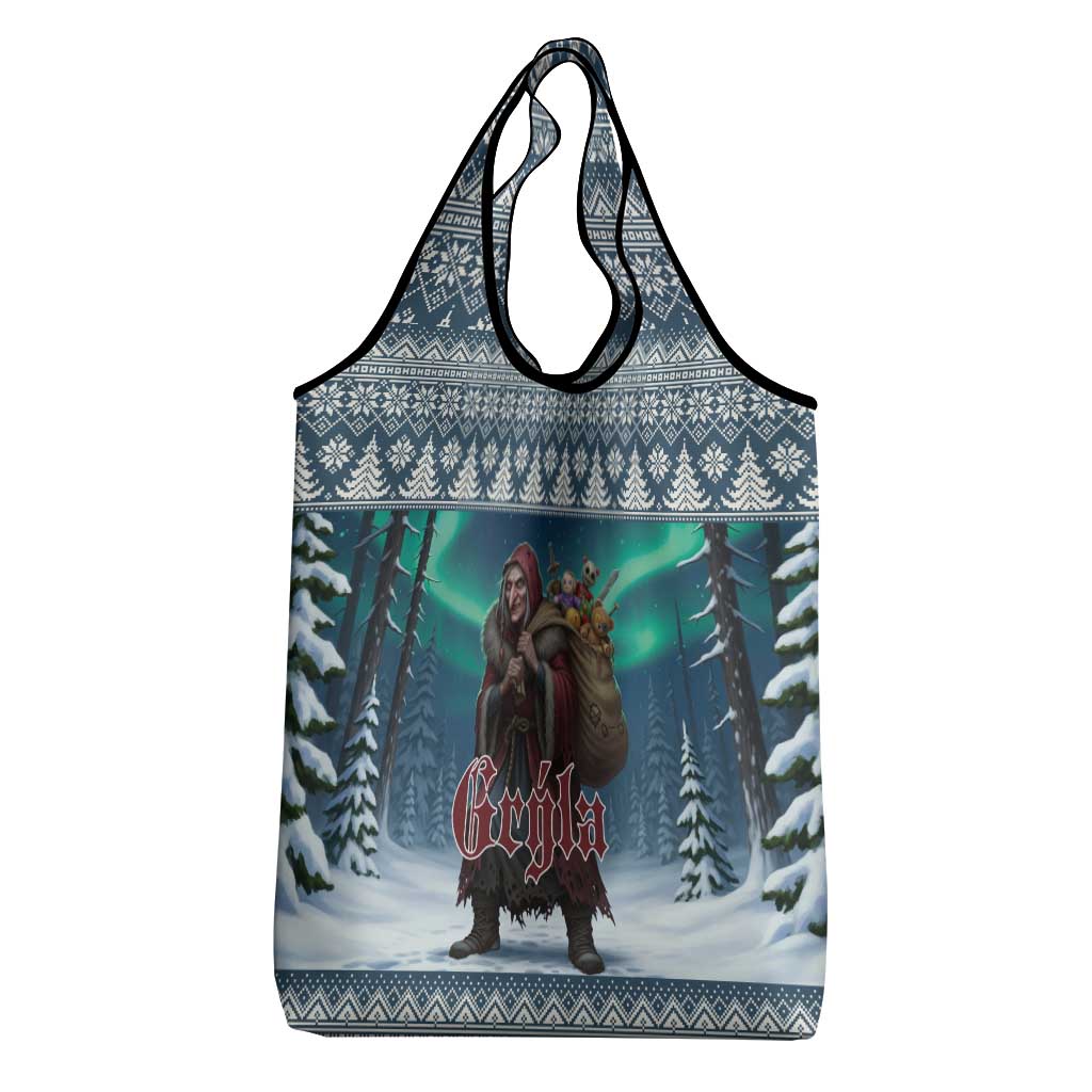 Iceland Christmas Grocery Bag Icelandic Gryla Evil Mother of Yule Lads - Wonder Print Shop