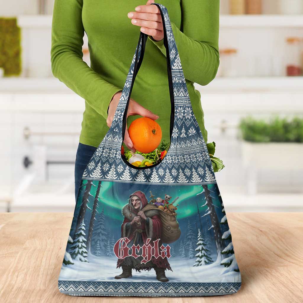 Iceland Christmas Grocery Bag Icelandic Gryla Evil Mother of Yule Lads - Wonder Print Shop