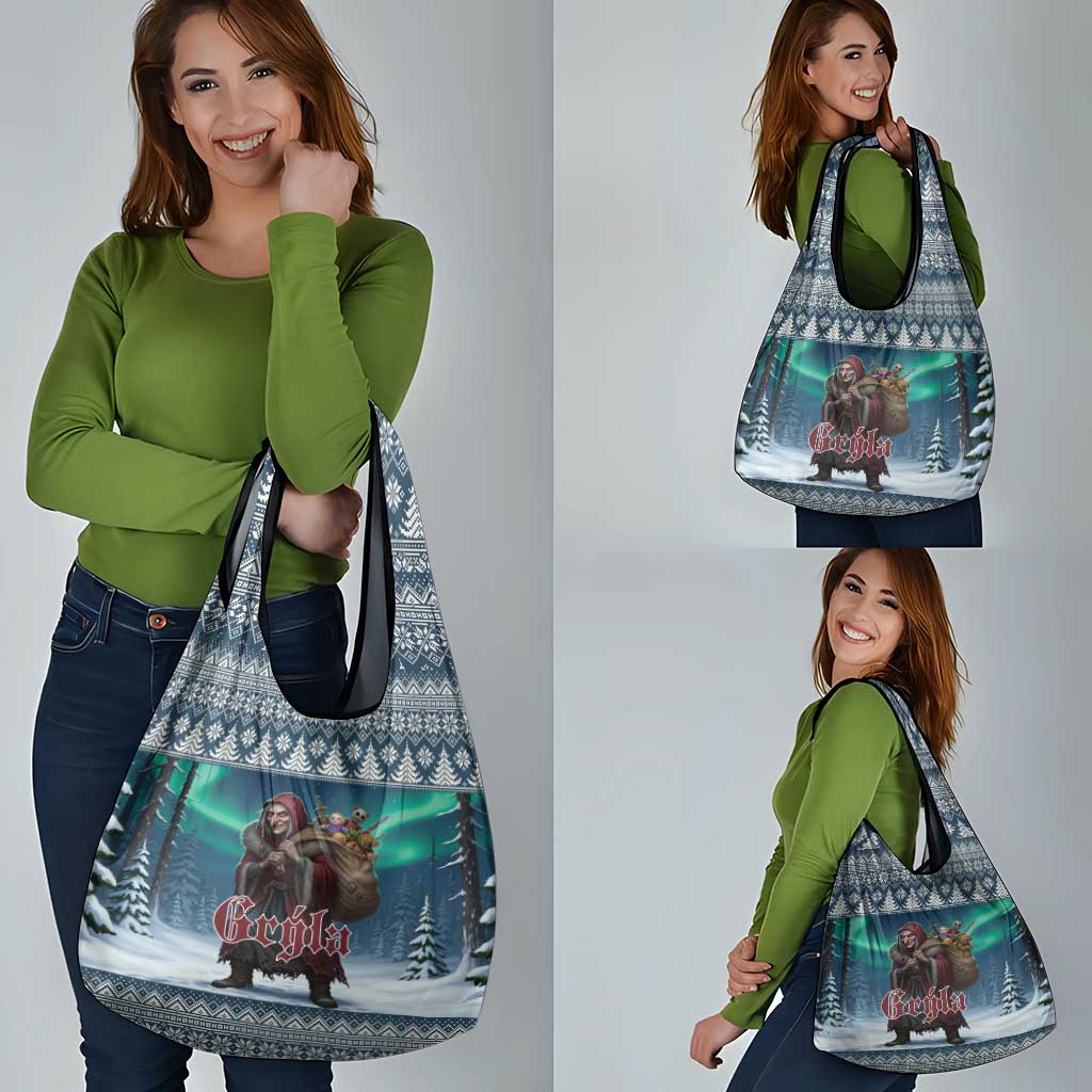 Iceland Christmas Grocery Bag Icelandic Gryla Evil Mother of Yule Lads - Wonder Print Shop