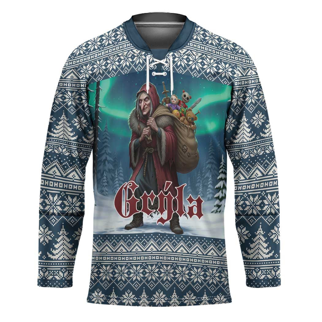 Iceland Christmas Hockey Jersey Icelandic Gryla Evil Mother of Yule Lads LT19
