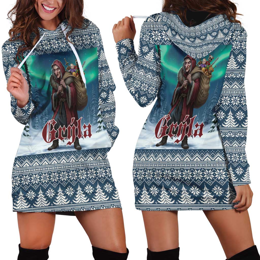 Iceland Christmas Hoodie Dress Icelandic Gryla Evil Mother of Yule Lads LT19