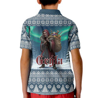 Iceland Christmas Kid Polo Shirt Icelandic Gryla Evil Mother of Yule Lads LT19