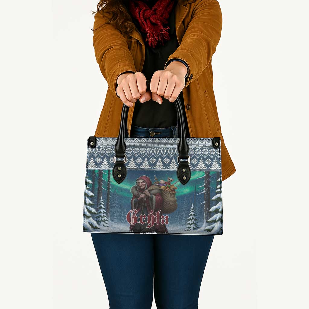 Iceland Christmas Leather Bag Icelandic Gryla Evil Mother of Yule Lads - Wonder Print Shop