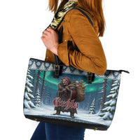 Iceland Christmas Leather Tote Bag Icelandic Gryla Evil Mother of Yule Lads - Wonder Print Shop