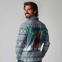 Iceland Christmas Long Sleeve Polo Shirt Icelandic Gryla Evil Mother of Yule Lads LT19