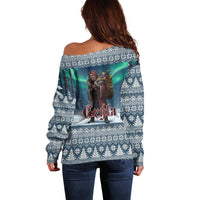 Iceland Christmas Off Shoulder Sweater Icelandic Gryla Evil Mother of Yule Lads LT19