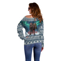 Iceland Christmas Off Shoulder Sweater Icelandic Gryla Evil Mother of Yule Lads LT19
