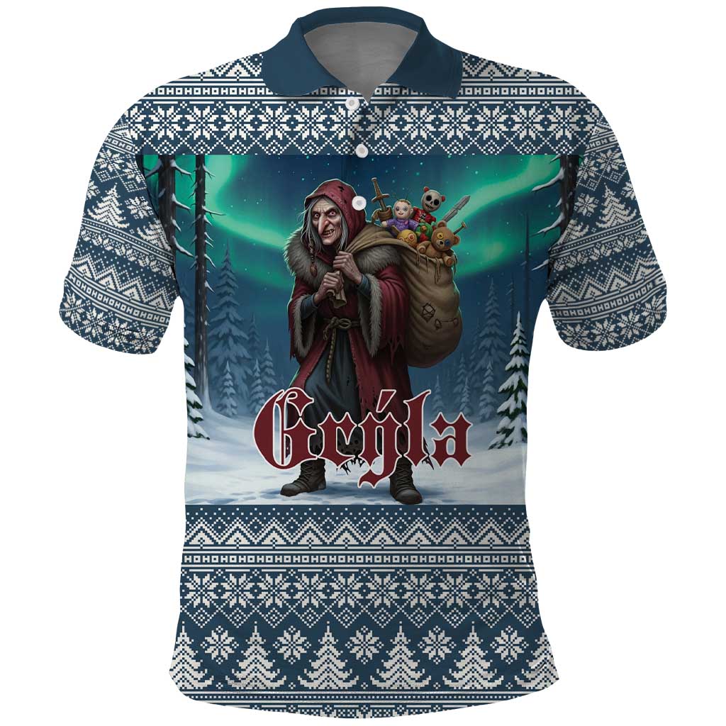 Iceland Christmas Polo Shirt Icelandic Gryla Evil Mother of Yule Lads LT19