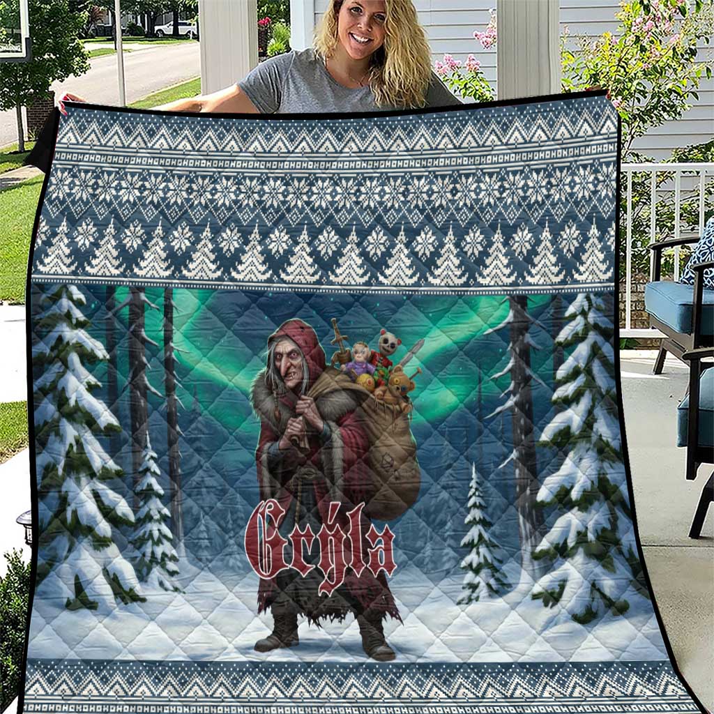 Iceland Christmas Quilt Icelandic Gryla Evil Mother of Yule Lads - Wonder Print Shop