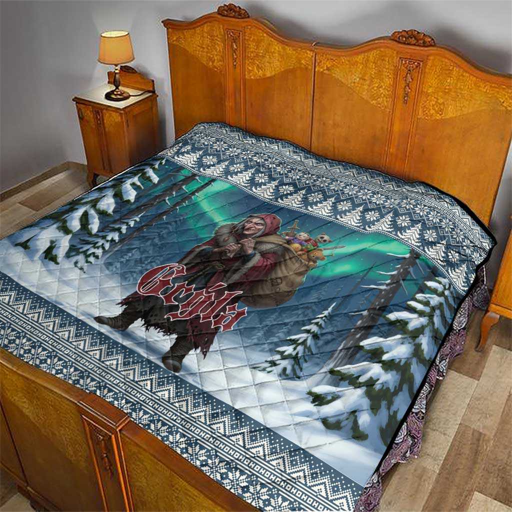 Iceland Christmas Quilt Icelandic Gryla Evil Mother of Yule Lads - Wonder Print Shop