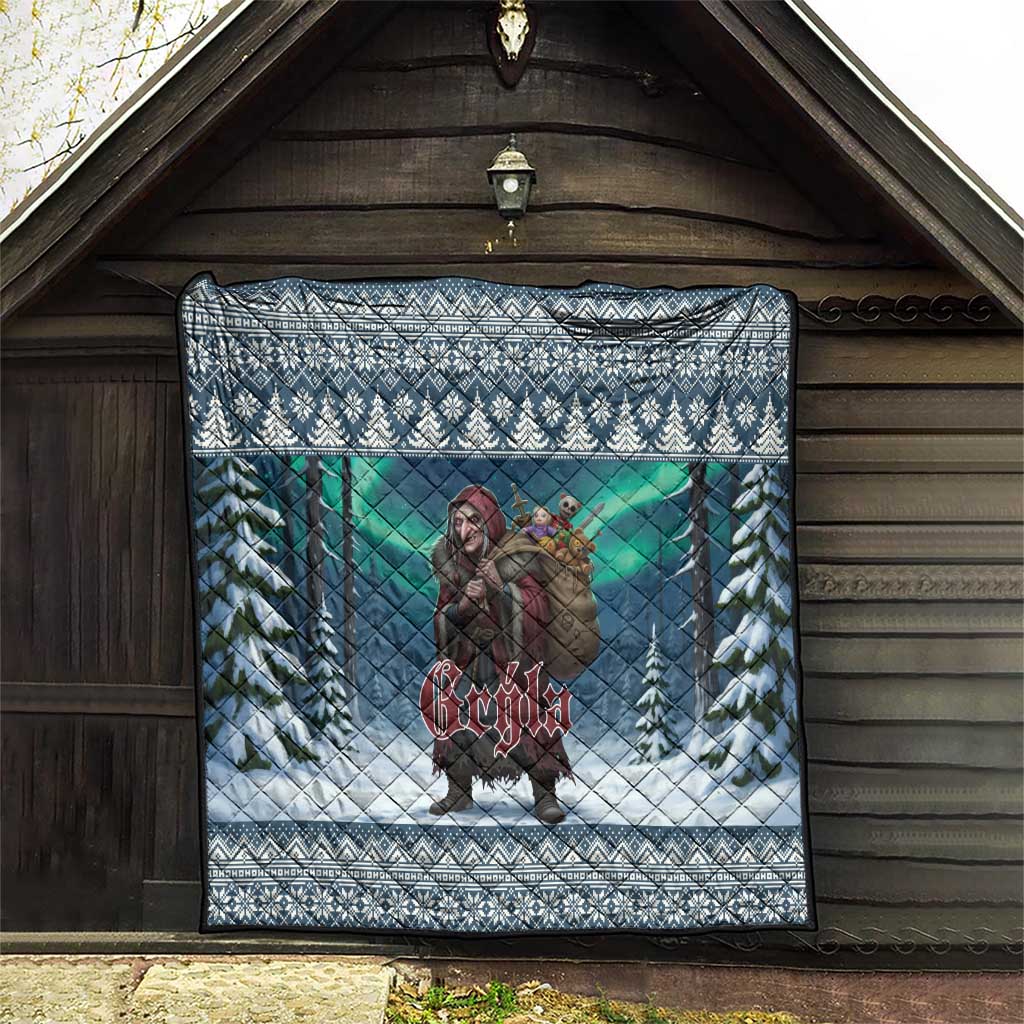 Iceland Christmas Quilt Icelandic Gryla Evil Mother of Yule Lads - Wonder Print Shop