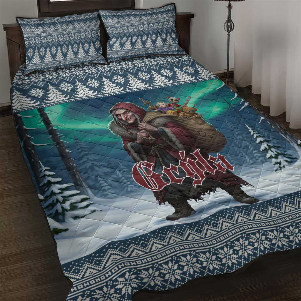Iceland Christmas Quilt Bed Set Icelandic Gryla Evil Mother of Yule Lads - Wonder Print Shop