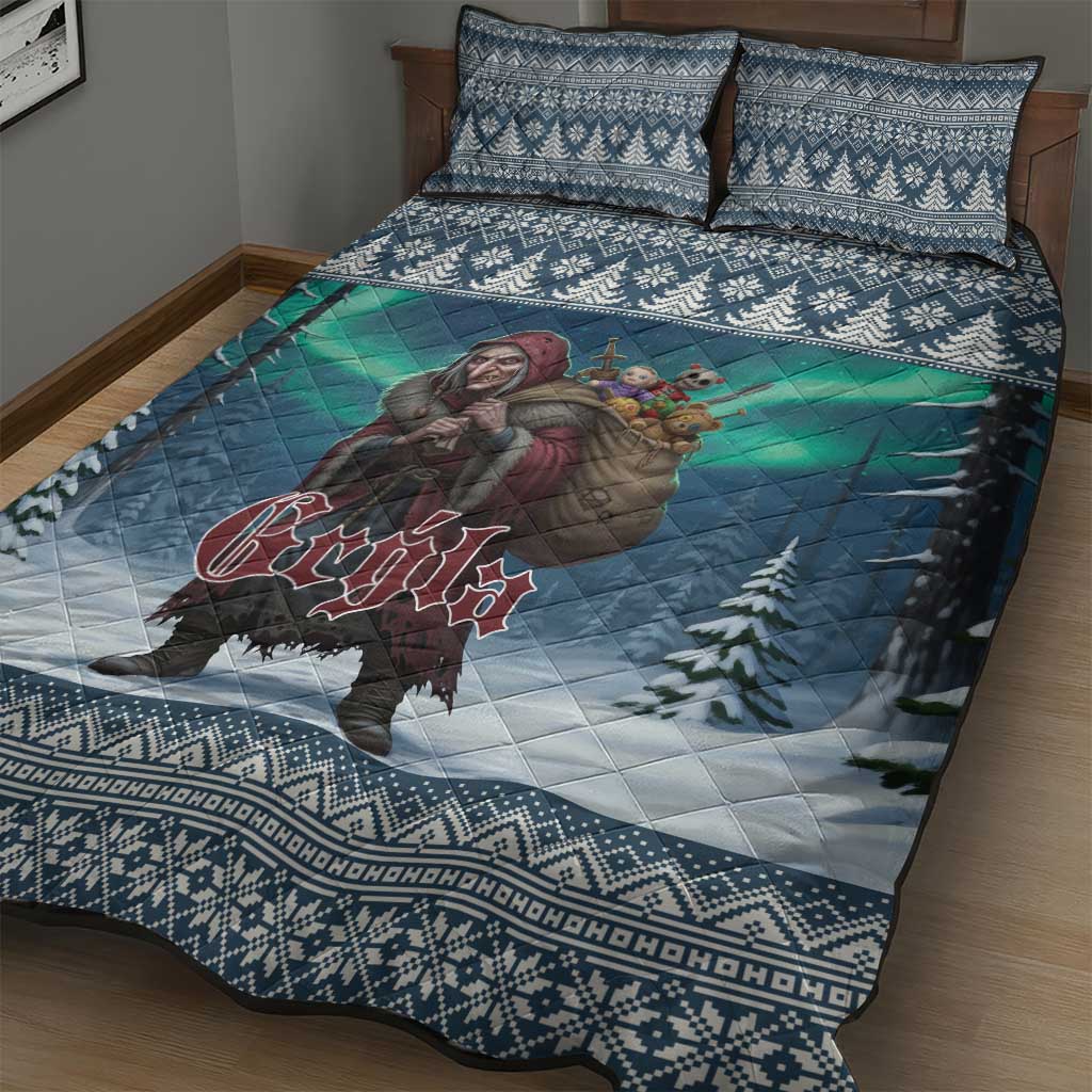 Iceland Christmas Quilt Bed Set Icelandic Gryla Evil Mother of Yule Lads - Wonder Print Shop