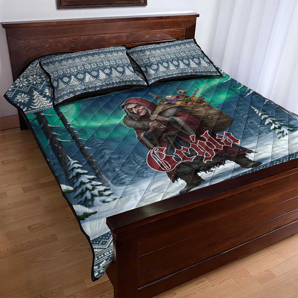 Iceland Christmas Quilt Bed Set Icelandic Gryla Evil Mother of Yule Lads - Wonder Print Shop