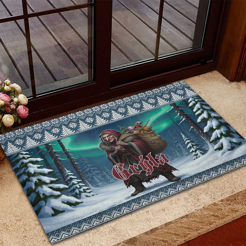 Iceland Christmas Rubber Doormat Icelandic Gryla Evil Mother of Yule Lads - Wonder Print Shop