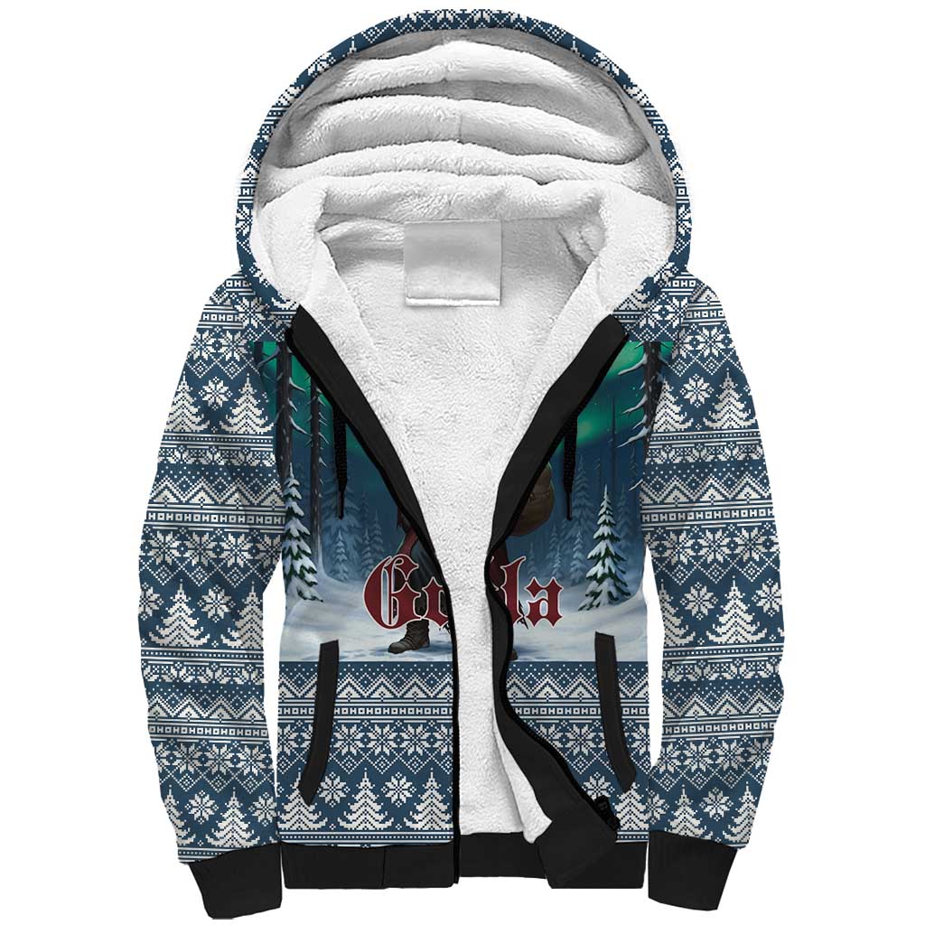 Iceland Christmas Sherpa Hoodie Icelandic Gryla Evil Mother of Yule Lads LT19