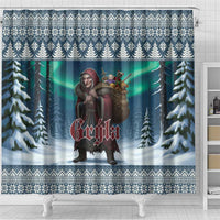 Iceland Christmas Shower Curtain Icelandic Gryla Evil Mother of Yule Lads - Wonder Print Shop
