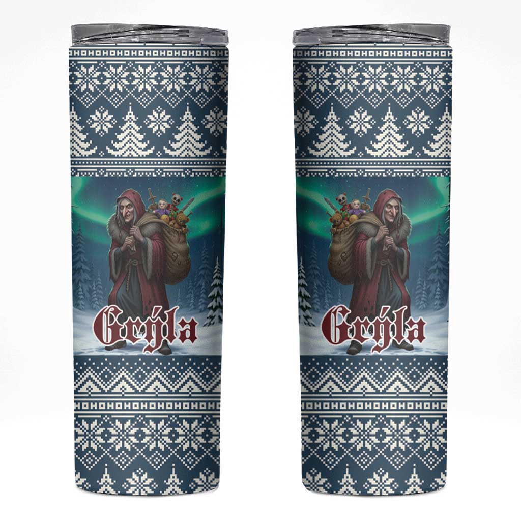 Iceland Christmas Skinny Tumbler Icelandic Gryla Evil Mother of Yule Lads - Wonder Print Shop