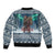 Iceland Christmas Sleeve Zip Bomber Jacket Icelandic Gryla Evil Mother of Yule Lads LT19