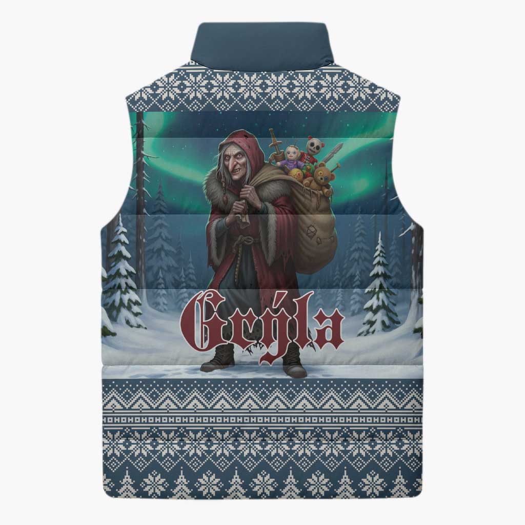 Iceland Christmas Sleeveless Puffer Jacket Icelandic Gryla Evil Mother of Yule Lads LT19