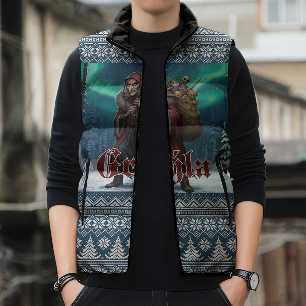 Iceland Christmas Sleeveless Puffer Jacket Icelandic Gryla Evil Mother of Yule Lads LT19