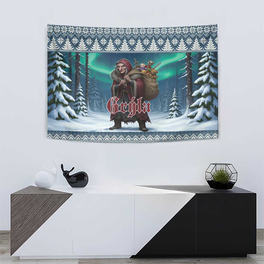 Iceland Christmas Tapestry Icelandic Gryla Evil Mother of Yule Lads - Wonder Print Shop