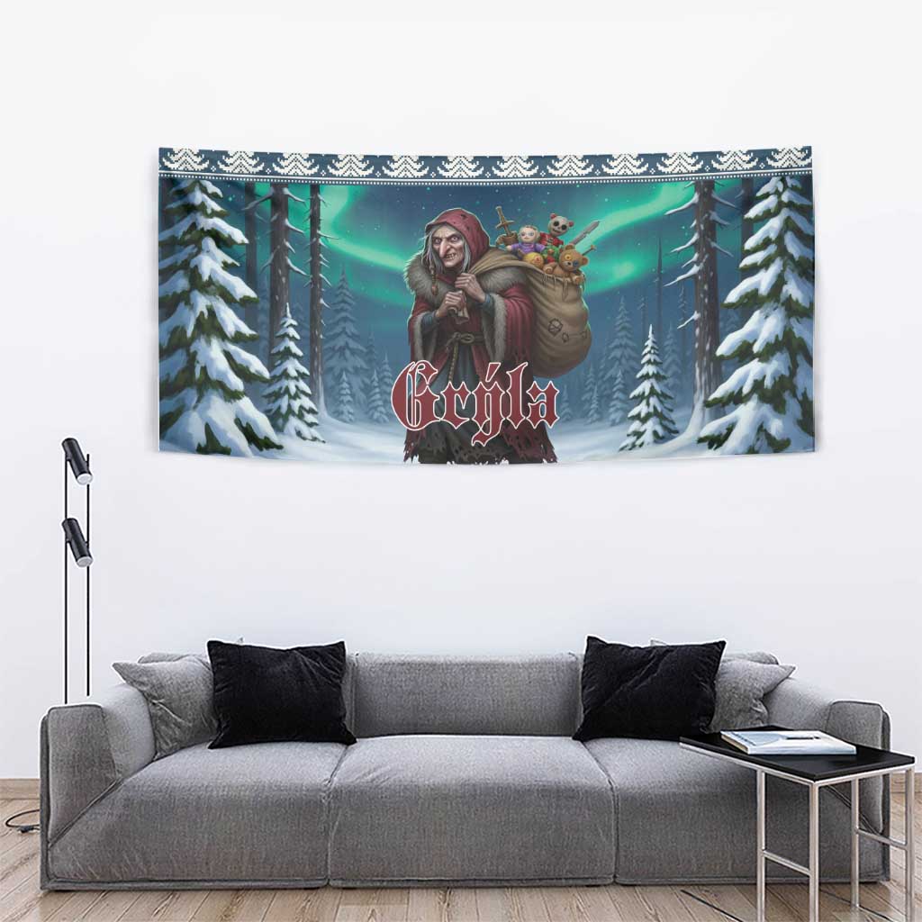 Iceland Christmas Tapestry Icelandic Gryla Evil Mother of Yule Lads - Wonder Print Shop