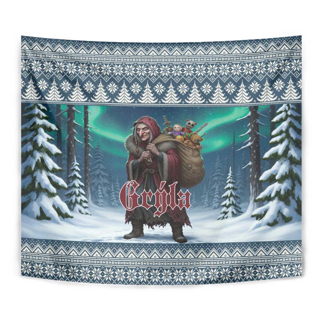 Iceland Christmas Tapestry Icelandic Gryla Evil Mother of Yule Lads - Wonder Print Shop