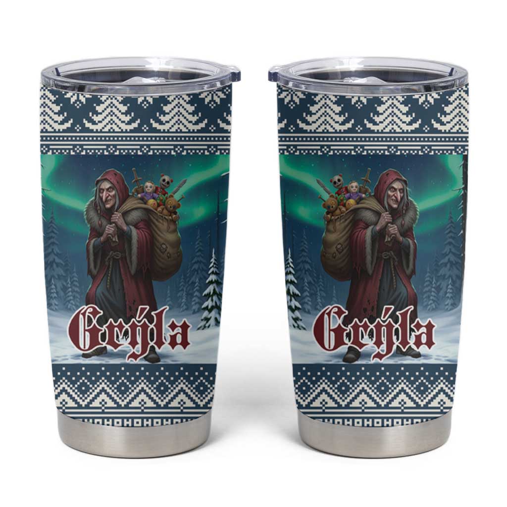 Iceland Christmas Tumbler Cup Icelandic Gryla Evil Mother of Yule Lads - Wonder Print Shop