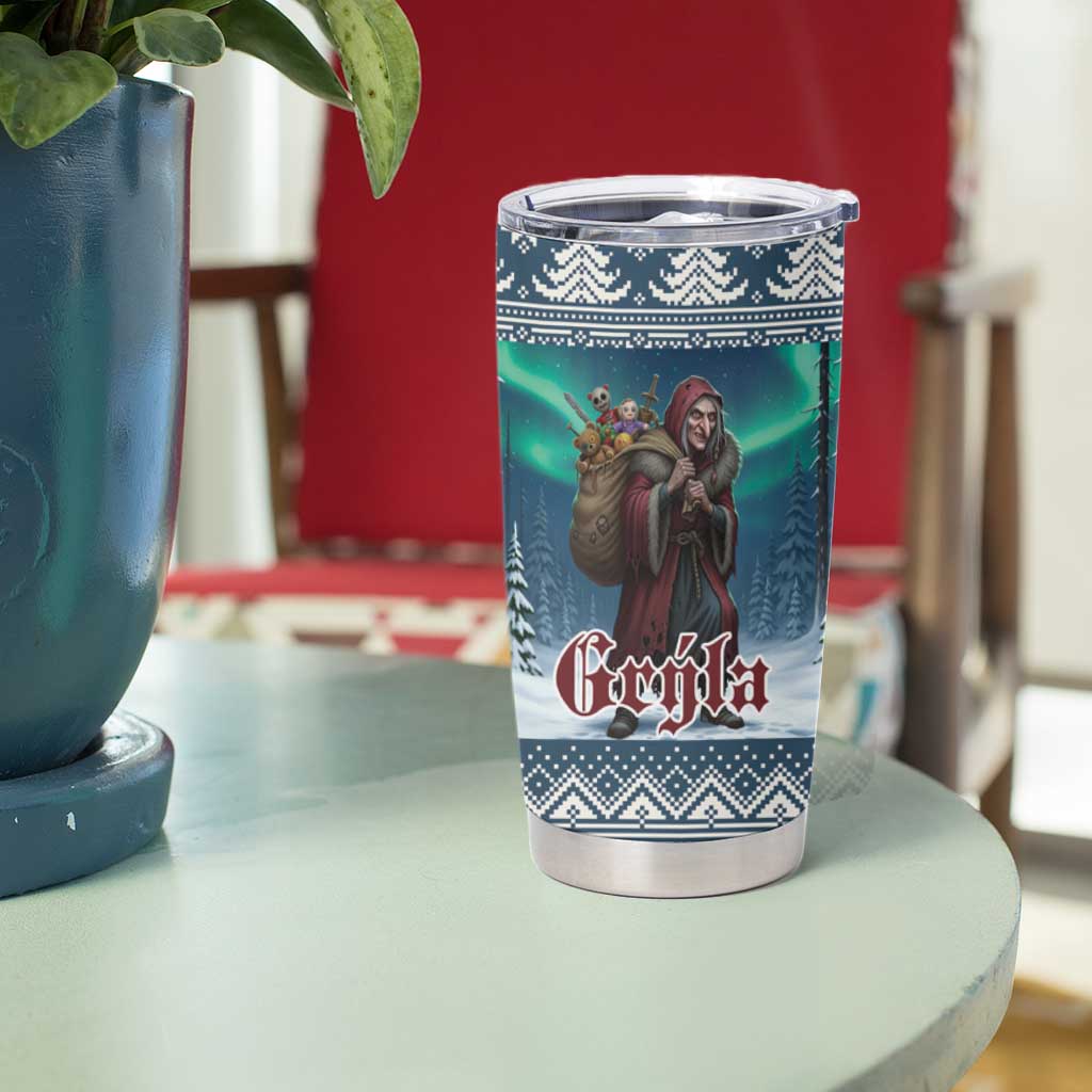 Iceland Christmas Tumbler Cup Icelandic Gryla Evil Mother of Yule Lads - Wonder Print Shop