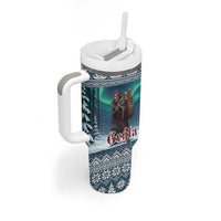 Iceland Christmas Tumbler With Handle Icelandic Gryla Evil Mother of Yule Lads - Wonder Print Shop