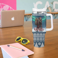 Iceland Christmas Tumbler With Handle Icelandic Gryla Evil Mother of Yule Lads - Wonder Print Shop