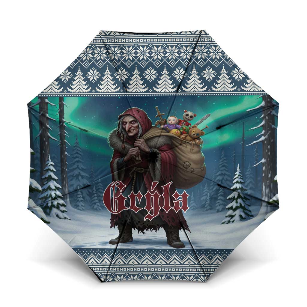 Iceland Christmas Umbrella Icelandic Gryla Evil Mother of Yule Lads - Wonder Print Shop