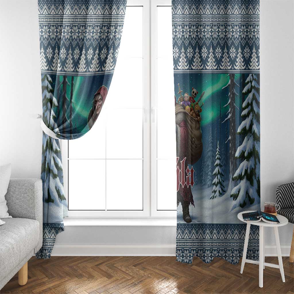 Iceland Christmas Window Curtain Icelandic Gryla Evil Mother of Yule Lads - Wonder Print Shop