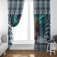 Iceland Christmas Window Curtain Icelandic Gryla Evil Mother of Yule Lads - Wonder Print Shop