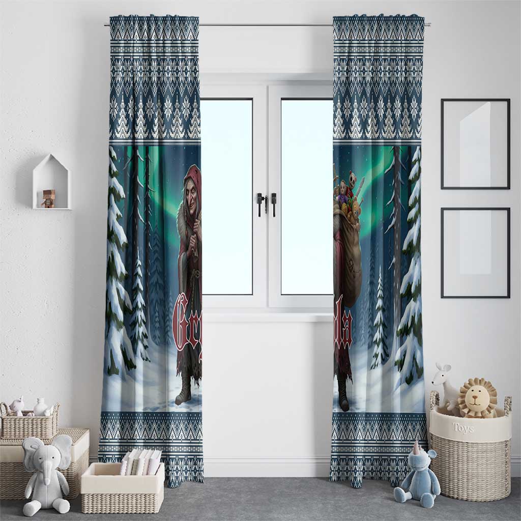 Iceland Christmas Window Curtain Icelandic Gryla Evil Mother of Yule Lads - Wonder Print Shop