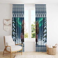 Iceland Christmas Window Curtain Icelandic Gryla Evil Mother of Yule Lads - Wonder Print Shop