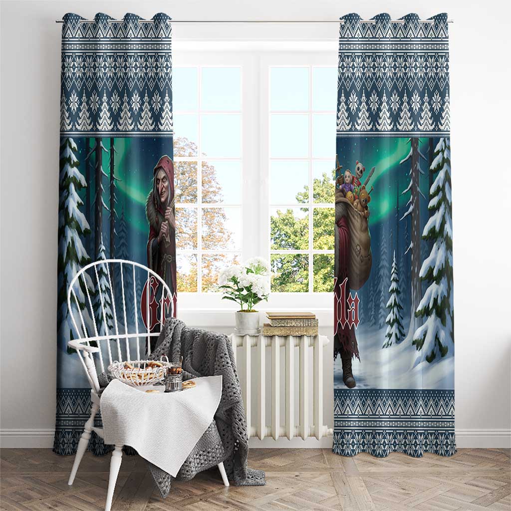 Iceland Christmas Window Curtain Icelandic Gryla Evil Mother of Yule Lads - Wonder Print Shop