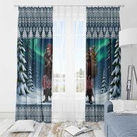 Iceland Christmas Window Curtain Icelandic Gryla Evil Mother of Yule Lads - Wonder Print Shop